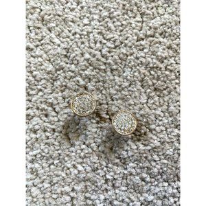 Gold cubic zirconia circular studs